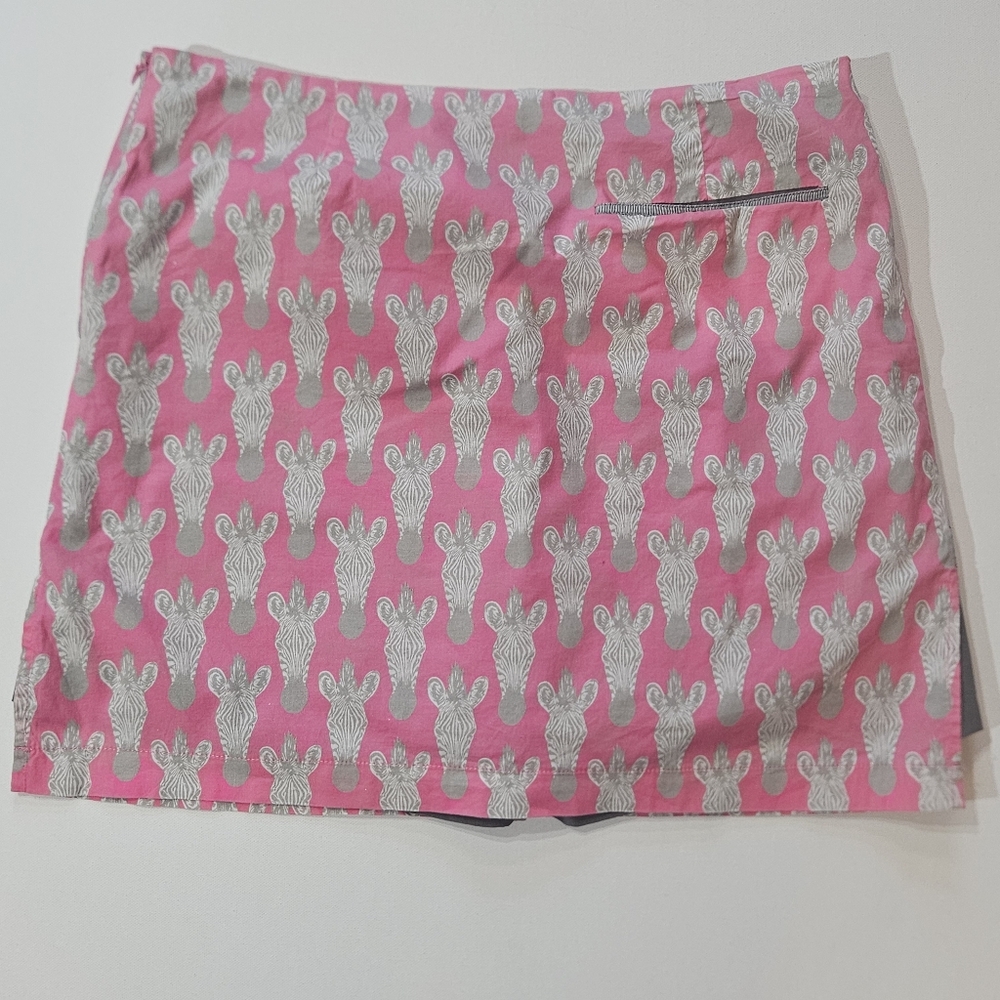 Women’s Pink Zebra-Print Skort with Silver Accents - Picture 2 of 6